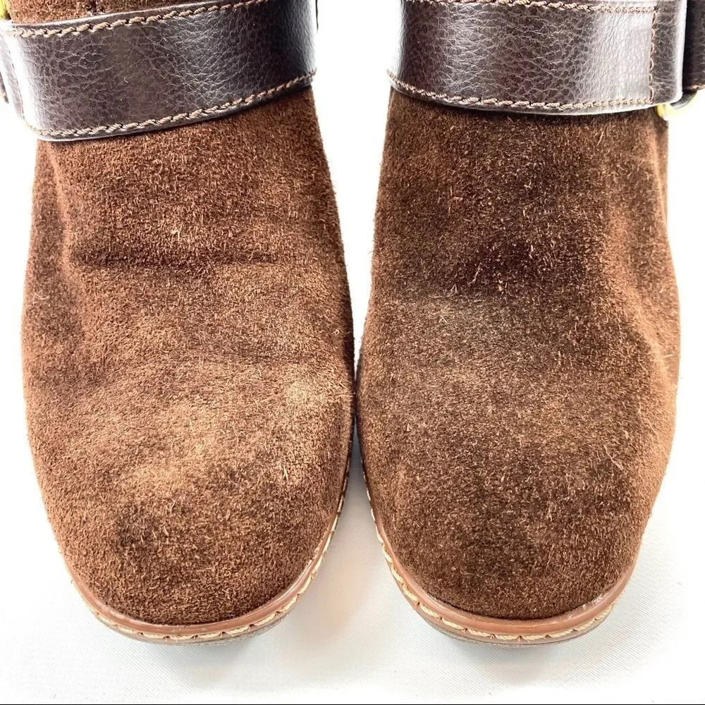 Naturalizer Kenning wedge bootie suede & knit 7.5